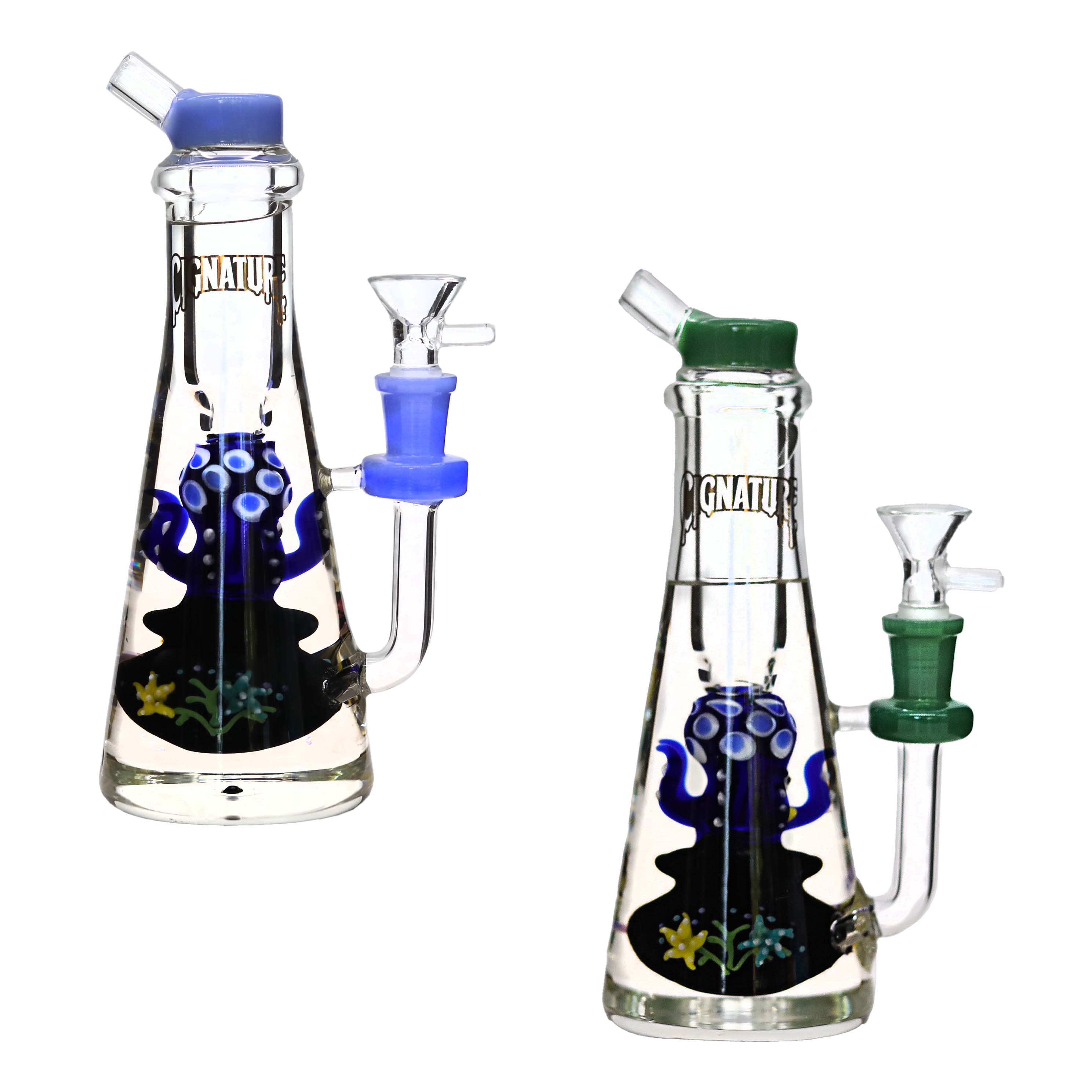 Cignature Glycerine Filled Octopus Design Beaker Waterpipe (FGP4302) | 9 inch | Assorted Colors product image